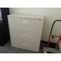 ProSource Sand 3 Drawer Lateral File Cabinet, Locking